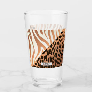 Zebra and Leopard Print Glass