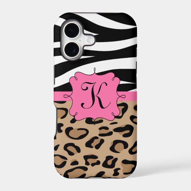 Zebra and Leopard Print Personalized Monogram (Back)