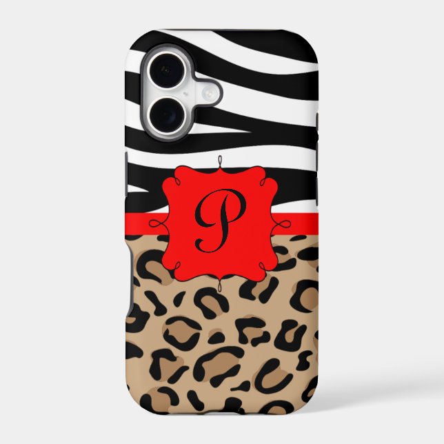 Zebra and Leopard Print Personalized Monogram (Back)