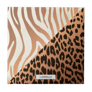Zebra and Leopard Print Tile