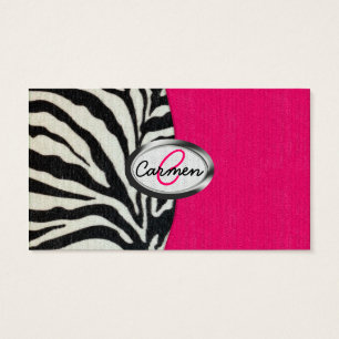 Zebra and Neon Pink with Metallic Monogram