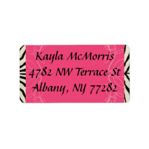 Zebra and pink sticker