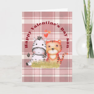 Zebra and Tiger Valentine Card