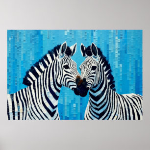 Zebra Animal Art Decor Paint Mosaic