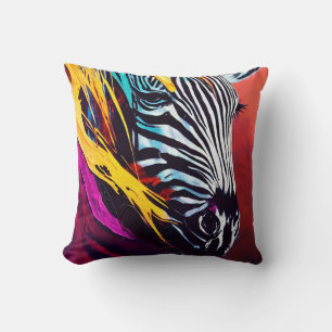 Zebra  Animal Discovery Adventure Nature Planet  Throw Pillow