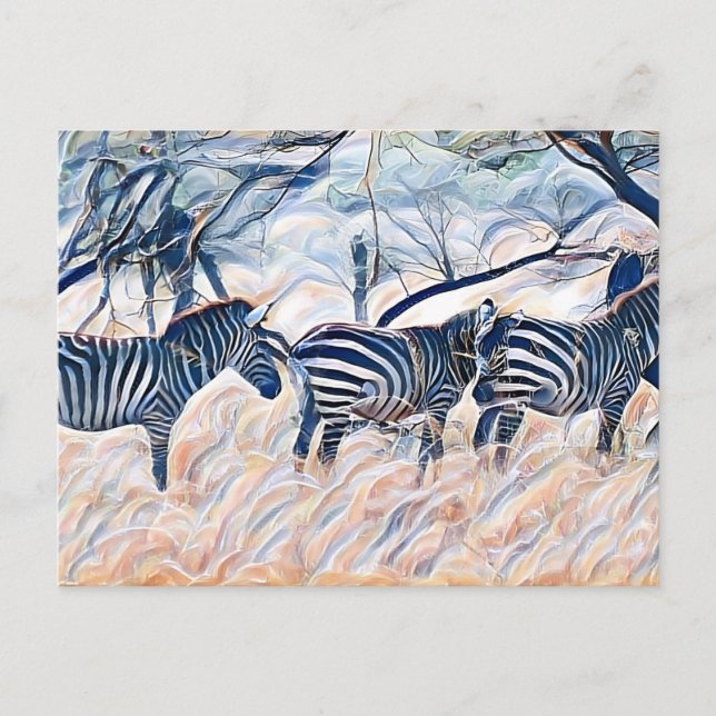 Zebra animal mammal postcard (Front)