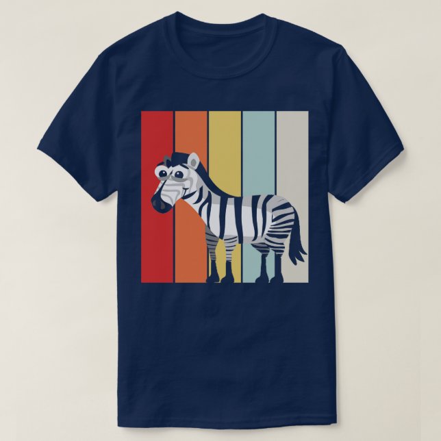 Zebra Animal Motif Retro Vintage T-Shirt (Design Front)