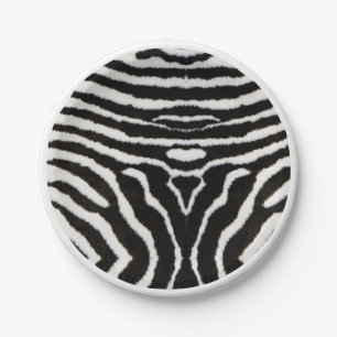 Zebra Animal Pattern Heart Valentine’s Day Paper Plate