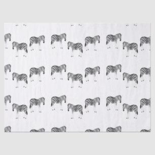 Zebra animal pattern on white tissue paper