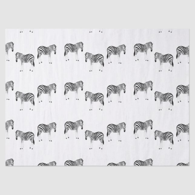 Zebra animal pattern on white tissue paper (Front)