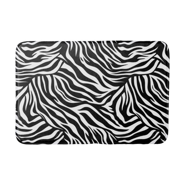 Zebra Animal Print Bath Mat (Front)