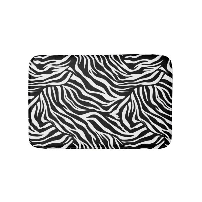 Zebra Animal Print Bath Mat (Front)