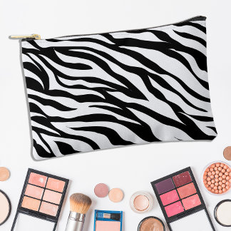 Zebra Animal Print Black and White Safari Accessory Pouch
