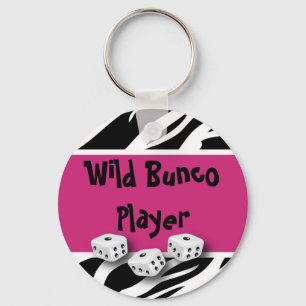 Zebra Animal Print WIld Bunco Player Keychain