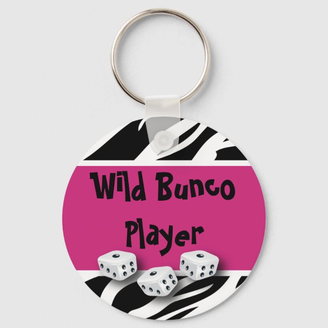 Zebra Animal Print WIld Bunco Player Keychain (Front)