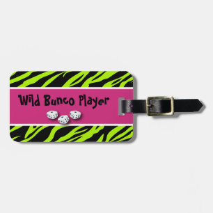 Zebra Animal Print WIld Bunco Player Luggage Tag