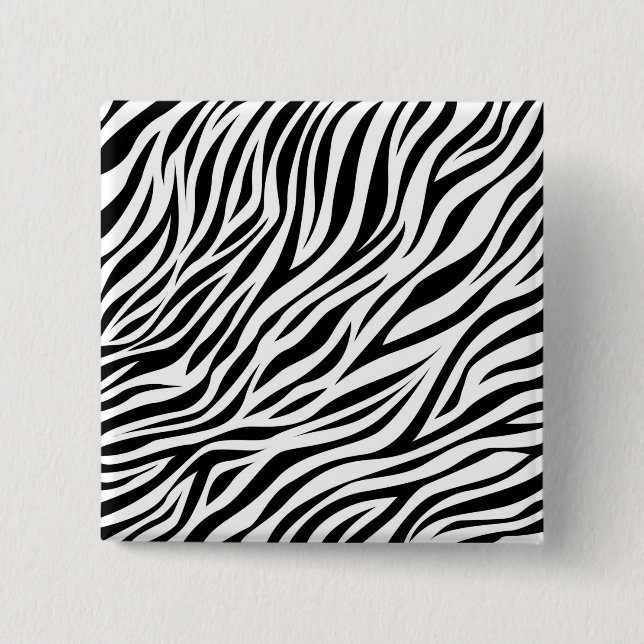 Zebra Animal Skin Print Pattern-15391 2 Inch Square Button (Front)