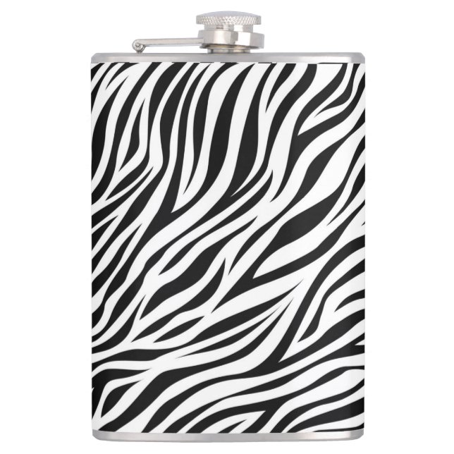 Zebra Animal Skin Print Pattern-15391 Hip Flask (Front)