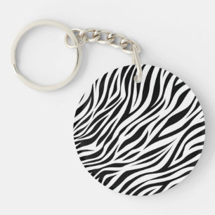 Zebra Animal Skin Print Pattern-15391 Keychain