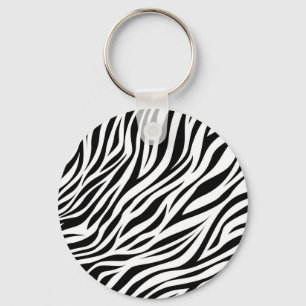 Zebra Animal Skin Print Pattern-15391 Keychain