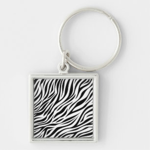 Zebra Animal Skin Print Pattern-15391 Keychain