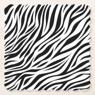 Zebra Animal Skin Print Pattern-15391 Paper Coaster