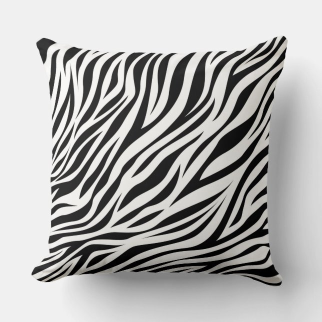Zebra Animal Skin Print Pattern-15391 Throw Pillow (Front)