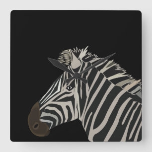 Zebra Animal  Square Wall Clock