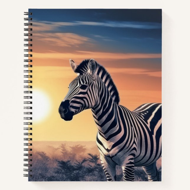 Zebra Animal Wildlife Wilderness Colourful Wall Ar Notebook (Front)