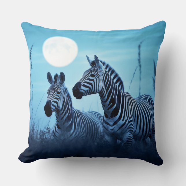 Zebra Animal Wildlife Wilderness Colourful Wall Ar Throw Pillow (Front)