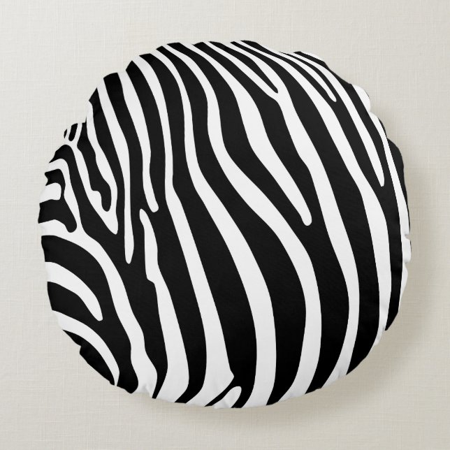 Zebra Animalprint Round Pillow (Front)