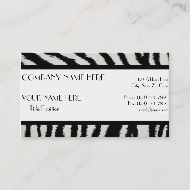 Zebra Appointment Card (Front)