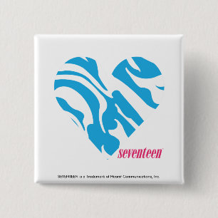 Zebra Aqua 2 2 Inch Square Button