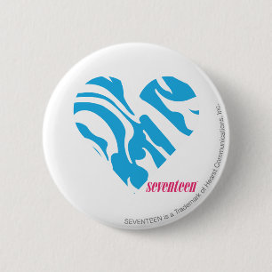Zebra Aqua 2 Inch Round Button