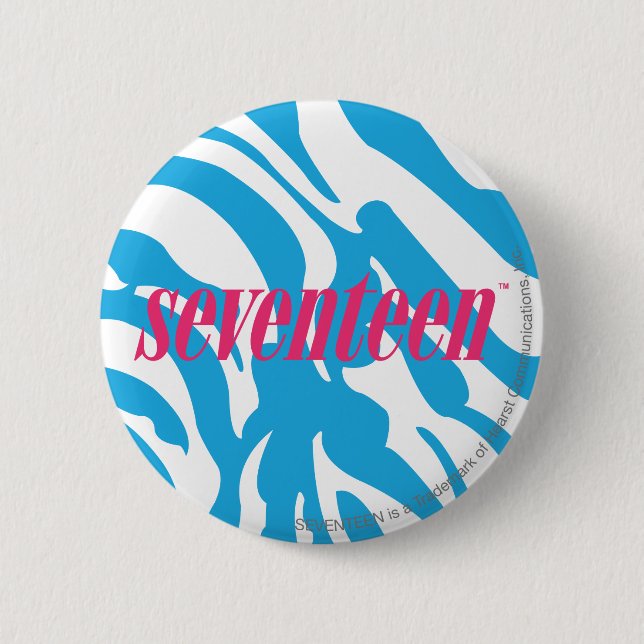 Zebra Aqua 2 Inch Round Button (Front)