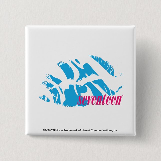 Zebra Aqua 2 Inch Square Button (Front)