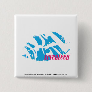 Zebra Aqua 2 Inch Square Button