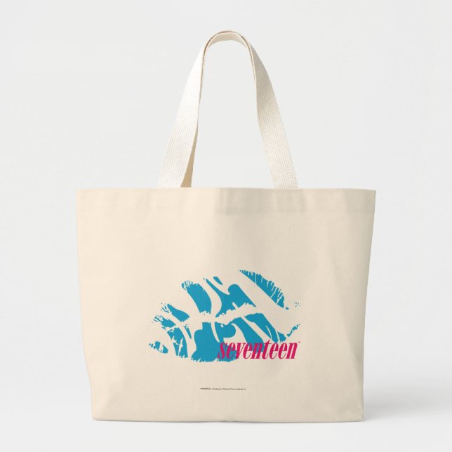 Zebra Aqua Large Tote Bag (Front)