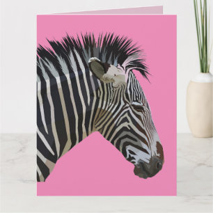 ZEBRA ART BIRTHDAY GREETING CARD