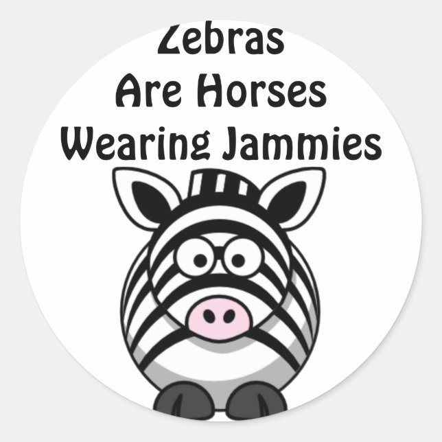 Zebra Art Classic Round Sticker (Front)