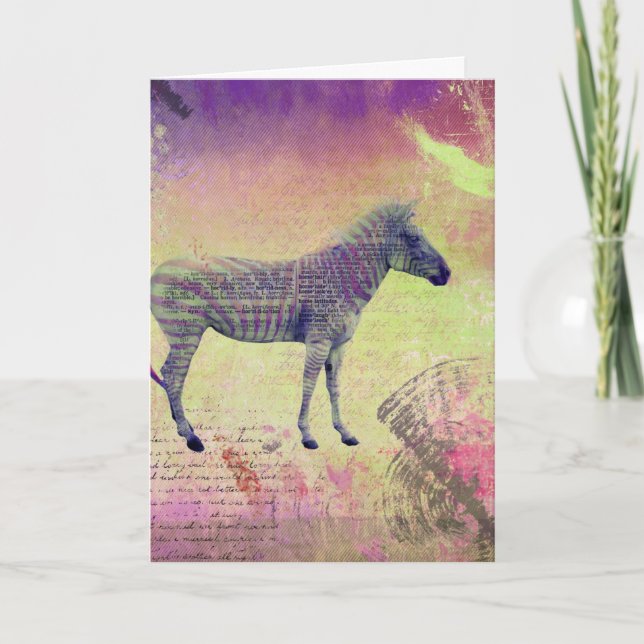 Zebra Art, Get Well Soon Card (Front)