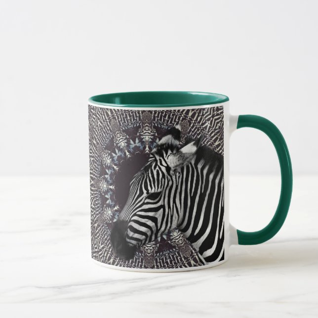 Zebra Art Green Combo Mug (Right)