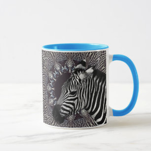 Zebra Art Light Blue Combo Mug
