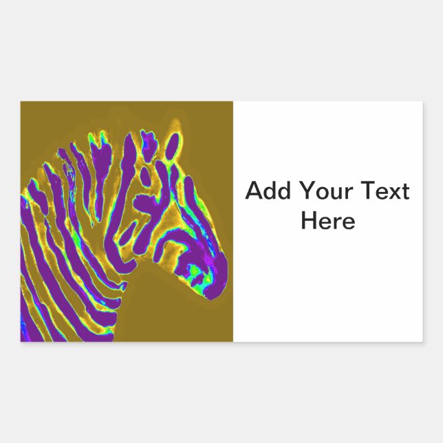 Zebra Art Purple Stripes Custom Sticker (Front)