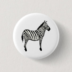 Zebra Art Safari Animal 1 Inch Round Button