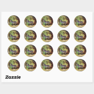 Zebra, artwork by George Stubbs, Classic Round Sticker