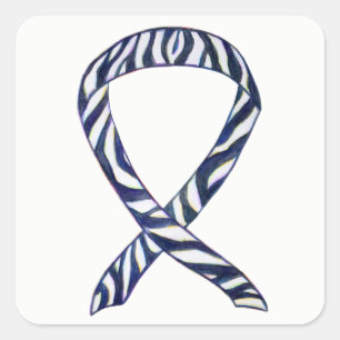 Zebra Awareness Ribbon Custom Art Decal Stickers