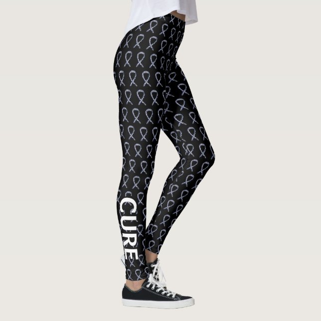 Zebra Awareness Ribbon Hope Cure Leggings Personna (Droite)