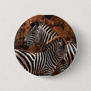 Zebra baby art 2 inch round button