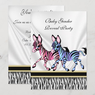 Zebra Baby Genre Reveal Party Invitation